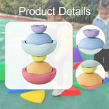 Maxbell Stepping Stones for Kids Lightweight for Ages 3 4 5 6 7 8 Years Sensory Toys Macaron color