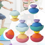 Maxbell Stepping Stones for Kids Lightweight for Ages 3 4 5 6 7 8 Years Sensory Toys Macaron color