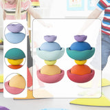 Maxbell Stepping Stones for Kids Lightweight for Ages 3 4 5 6 7 8 Years Sensory Toys Macaron color