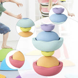 Maxbell Stepping Stones for Kids Lightweight for Ages 3 4 5 6 7 8 Years Sensory Toys Macaron color