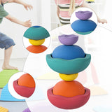 Maxbell Stepping Stones for Kids Lightweight for Ages 3 4 5 6 7 8 Years Sensory Toys Rainbow Colors
