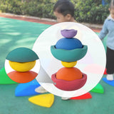 Maxbell Stepping Stones for Kids Lightweight for Ages 3 4 5 6 7 8 Years Sensory Toys Rainbow Colors