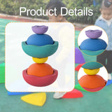 Maxbell Stepping Stones for Kids Lightweight for Ages 3 4 5 6 7 8 Years Sensory Toys Rainbow Colors