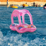 Maxbell Funny Pool Float Cartoon Inflatable Swimming Ring for Vacation Lake Children With Handle No Bell