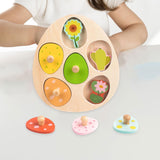Maxbell Wood Puzzles for Kids for Aged 3-6 Years Matching Toys Educational Toy Flower