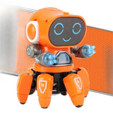 Maxbell Electric Octopus Robot Toy Holiday Gifts Practical Dancing Walking Robot Toy Orange