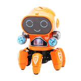 Maxbell Electric Octopus Robot Toy Holiday Gifts Practical Dancing Walking Robot Toy Orange