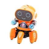 Maxbell Electric Octopus Robot Toy Holiday Gifts Practical Dancing Walking Robot Toy Orange