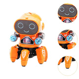 Maxbell Electric Octopus Robot Toy Holiday Gifts Practical Dancing Walking Robot Toy Orange
