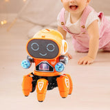 Maxbell Electric Octopus Robot Toy Holiday Gifts Practical Dancing Walking Robot Toy Orange
