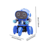 Maxbell Electric Octopus Robot Toy Holiday Gifts Practical Dancing Walking Robot Toy Blue