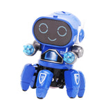 Maxbell Electric Octopus Robot Toy Holiday Gifts Practical Dancing Walking Robot Toy Blue