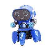 Maxbell Electric Octopus Robot Toy Holiday Gifts Practical Dancing Walking Robot Toy Blue
