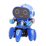 Maxbell Electric Octopus Robot Toy Holiday Gifts Practical Dancing Walking Robot Toy Blue