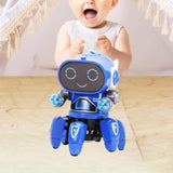 Maxbell Electric Octopus Robot Toy Holiday Gifts Practical Dancing Walking Robot Toy Blue
