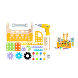 Maxbell Wooden Kids Tool Set Portable Pretend Play for Boys Girls Preschool Children