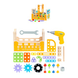 Maxbell Wooden Kids Tool Set Portable Pretend Play for Boys Girls Preschool Children