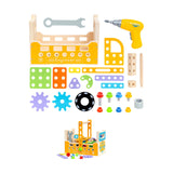 Maxbell Wooden Kids Tool Set Portable Pretend Play for Boys Girls Preschool Children