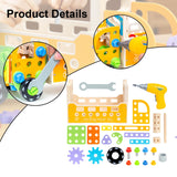 Maxbell Wooden Kids Tool Set Portable Pretend Play for Boys Girls Preschool Children