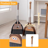 Maxbell Mini Broom with Dustpan for Kids Role Playing Little Housekeeping Helper Set Large Mouth Cartoon