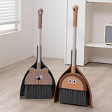 Maxbell Mini Broom with Dustpan for Kids Role Playing Little Housekeeping Helper Set Large Mouth Cartoon