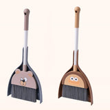 Maxbell Mini Broom with Dustpan for Kids Role Playing Little Housekeeping Helper Set Large Mouth Cartoon
