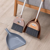 Maxbell Mini Broom with Dustpan for Kids Role Playing Little Housekeeping Helper Set Large Mouth Cartoon