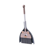 Maxbell Mini Broom with Dustpan for Kids Role Playing Little Housekeeping Helper Set Cartoon Bear