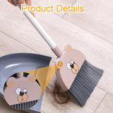Maxbell Mini Broom with Dustpan for Kids Role Playing Little Housekeeping Helper Set Cartoon Bear