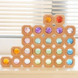 Maxbell Wooden Blocks Stacking Toy Hand Eye Coordination Rainbow Stacker Educational