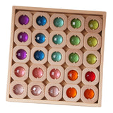 Maxbell Wooden Blocks Stacking Toy Hand Eye Coordination Rainbow Stacker Educational