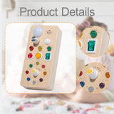 Maxbell Wood Busy Board with LED Lights Switch Activity Board for Children Kids Gift