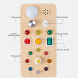 Maxbell Wood Busy Board with LED Lights Switch Activity Board for Children Kids Gift