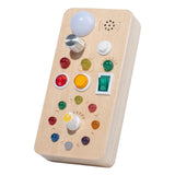 Maxbell Wood Busy Board with LED Lights Switch Activity Board for Children Kids Gift
