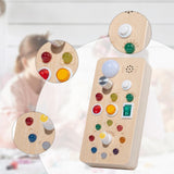 Maxbell Wood Busy Board with LED Lights Switch Activity Board for Children Kids Gift