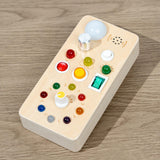 Maxbell Wood Busy Board with LED Lights Switch Activity Board for Children Kids Gift