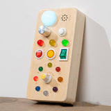 Maxbell Wood Busy Board with LED Lights Switch Activity Board for Children Kids Gift