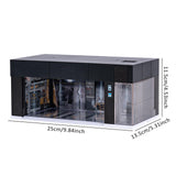 Maxbell 1/64 Scale Car Model Display Case with LED for Action Figures Gifting Layout Black