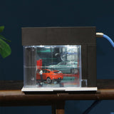 Maxbell 1/64 Scale Car Model Display Case with LED for Action Figures Gifting Layout Black