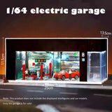 Maxbell 1/64 Scale Car Model Display Case with LED for Action Figures Gifting Layout Black
