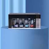 Maxbell 1/64 Scale Car Model Display Case with LED for Action Figures Gifting Layout Black