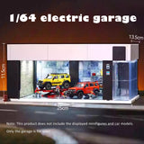 Maxbell 1/64 Scale Car Model Display Case with LED for Action Figures Gifting Layout White