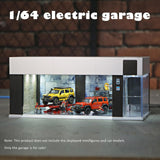 Maxbell 1/64 Scale Car Model Display Case with LED for Action Figures Gifting Layout White