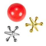 Maxbell Jacks Game with Ball Classic Night Party Favor Kids Adults Family Table Game