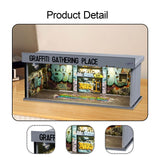 Maxbell 1:64 Scale Diecast Vehicle Model Display Case with LED Light for Desk Layout