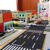 Maxbell Kids Play Rug with Roads for Kids Bedroom 140x110 cm Non Slip Large Play Mat Style A