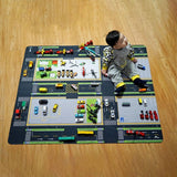Maxbell Kids Play Rug with Roads for Kids Bedroom 140x110 cm Non Slip Large Play Mat Style A