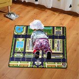 Maxbell Kids Play Rug with Roads for Kids Bedroom 140x110 cm Non Slip Large Play Mat Style B