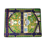 Maxbell Kids Play Rug with Roads for Kids Bedroom 140x110 cm Non Slip Large Play Mat Style C