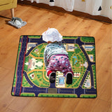 Maxbell Kids Play Rug with Roads for Kids Bedroom 140x110 cm Non Slip Large Play Mat Style C